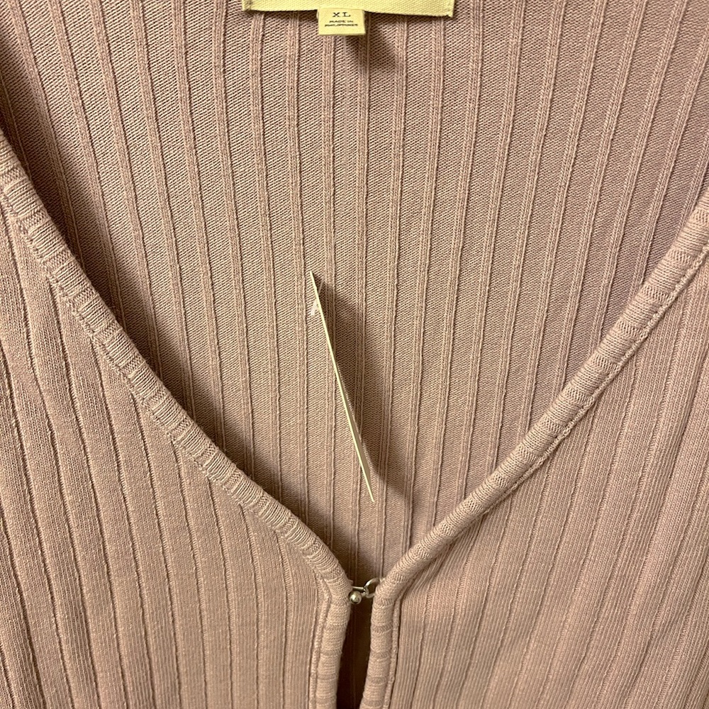 NWT Size XL Madewell Ribbed Cropped Cardigan - Picture 7 of 8